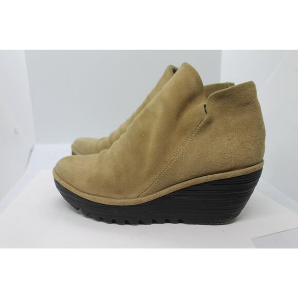 Fly London Womens Tan Suede Yip Boots sz EU 41 US 10-10.5 - Picture 1 of 4
